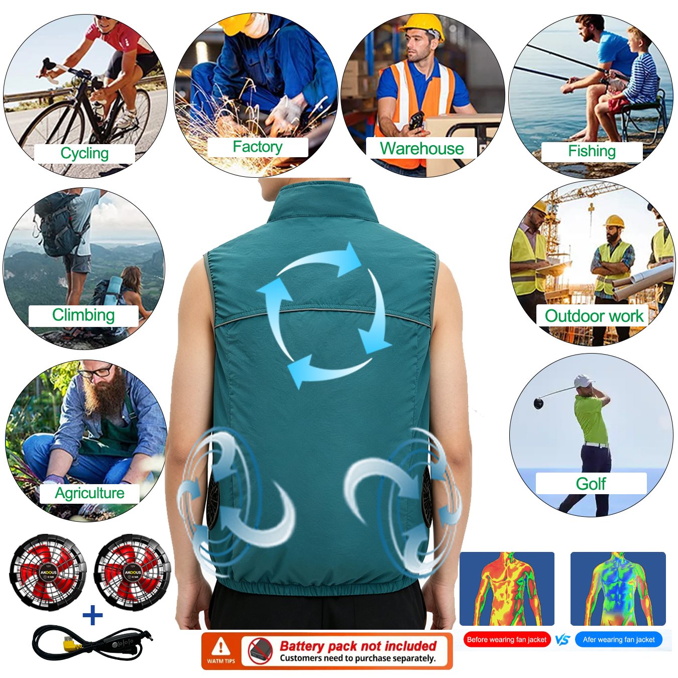 Gilet de refroidissement USB 1 - Outdoor Adventure Vest avis et prix